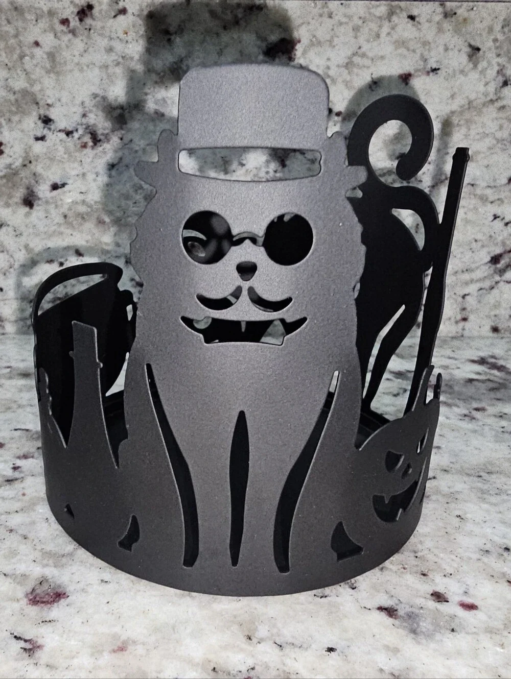 Yankee Candle Midnight Sophia Cat Votive And Jar Candle Holder Halloween NWT